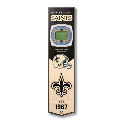 NFL New Orleans Saints 3D Stadium Banner 8' X 32'