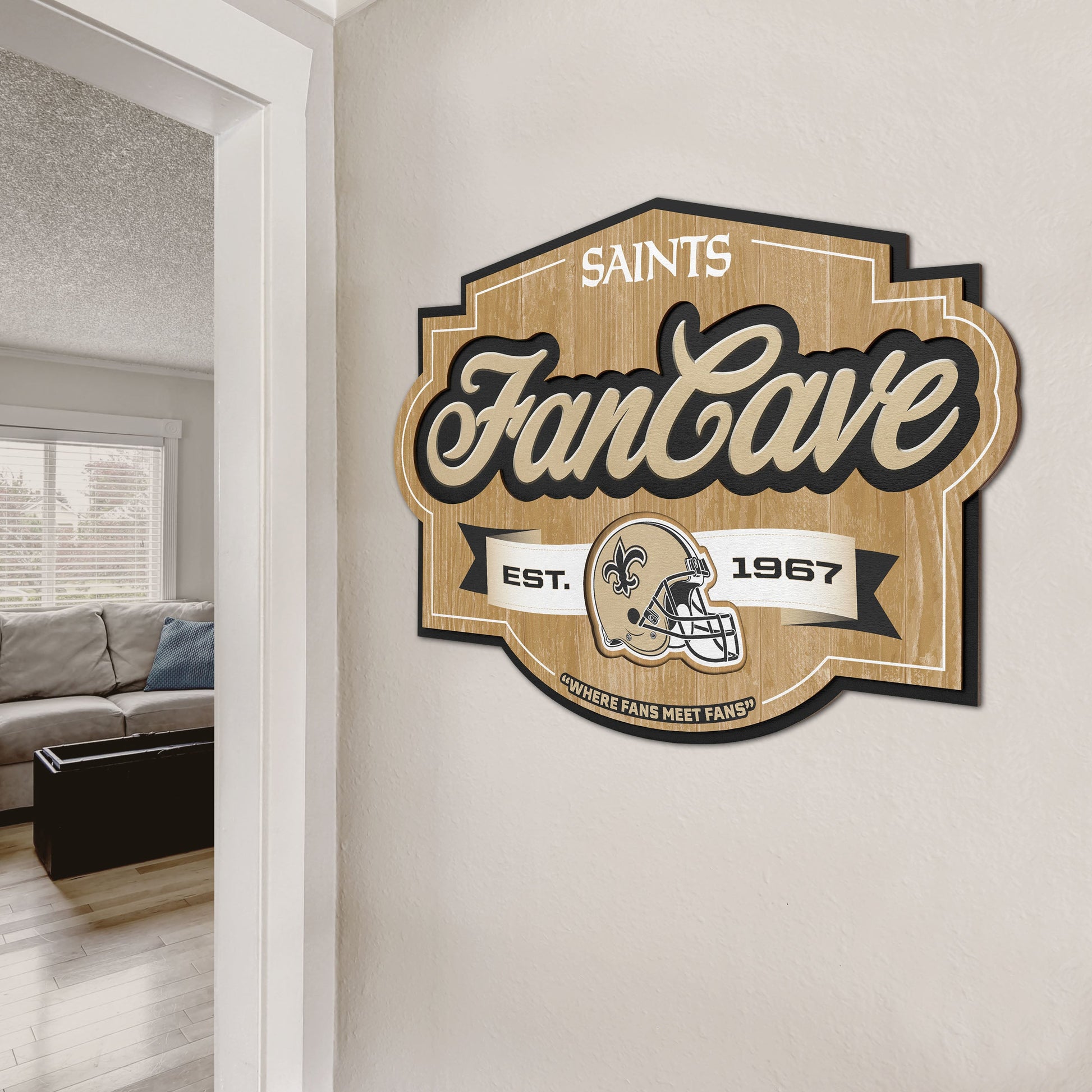 New Orleans Saints Fan Cave Wall Art Alt 2