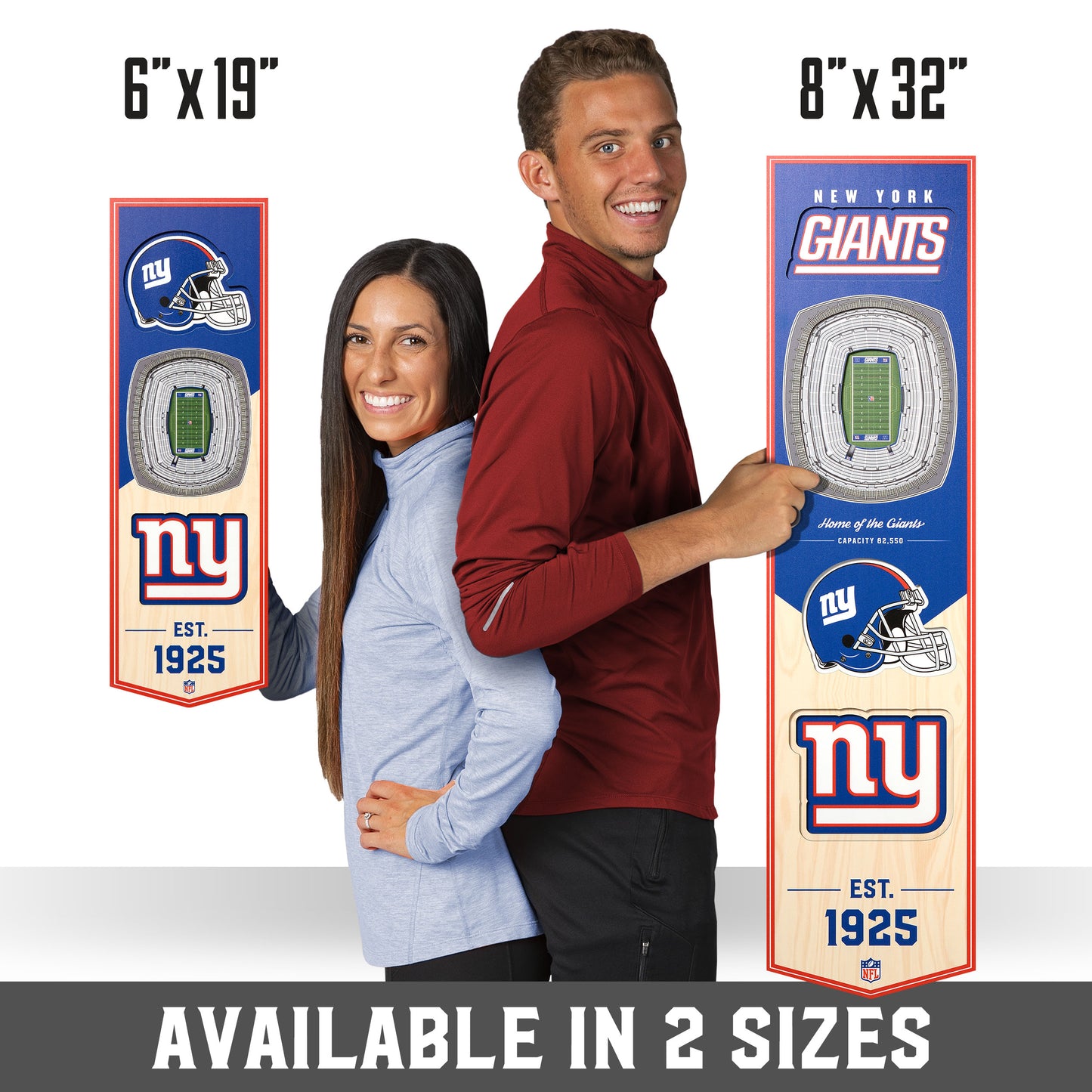 NFL New York Giants 3D Stadium Banner 8' X 32'