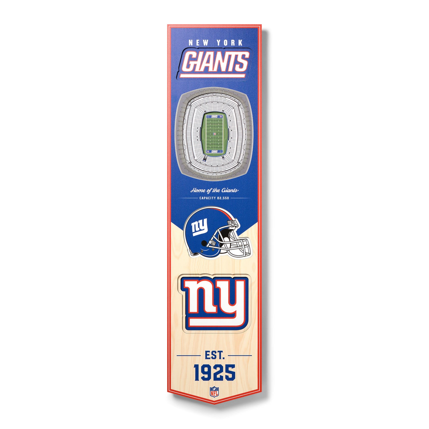 NFL New York Giants 3D Stadium Banner 8' X 32'