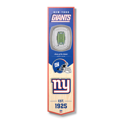 NFL New York Giants 3D Stadium Banner 8' X 32'