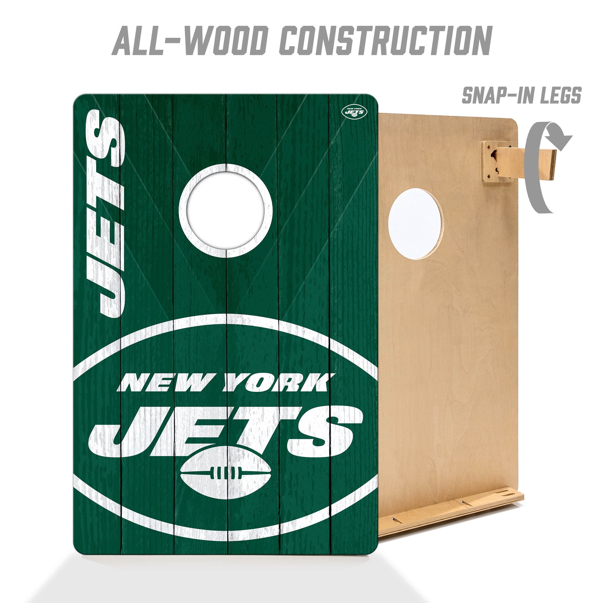 NFL New York Jets 2' X 3' All-Wood Cornhole Set - Alt 2