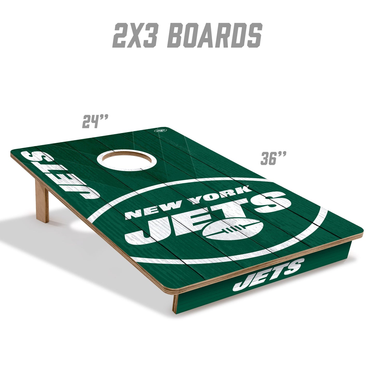 NFL New York Jets 2' X 3' All-Wood Cornhole Set - Alt 4