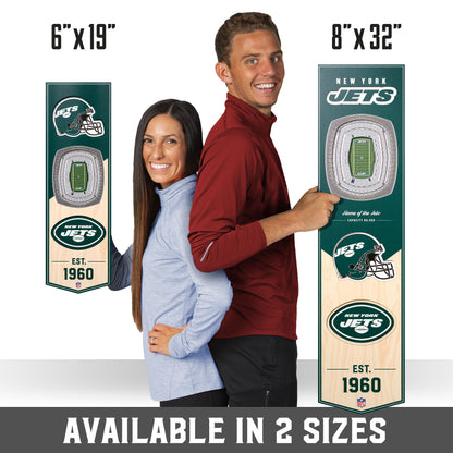 NFL New York Jets 3D Stadium Banner 8' X 32'