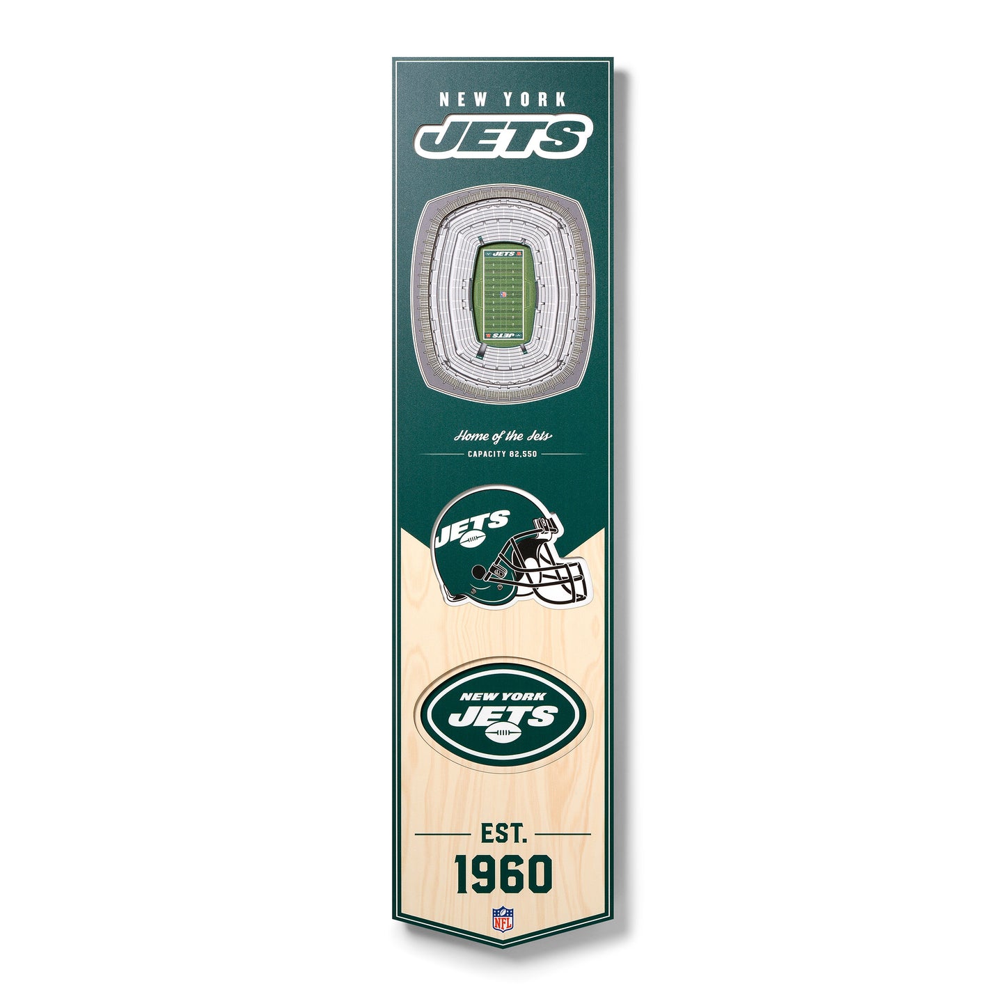 NFL New York Jets 3D Stadium Banner 8' X 32'