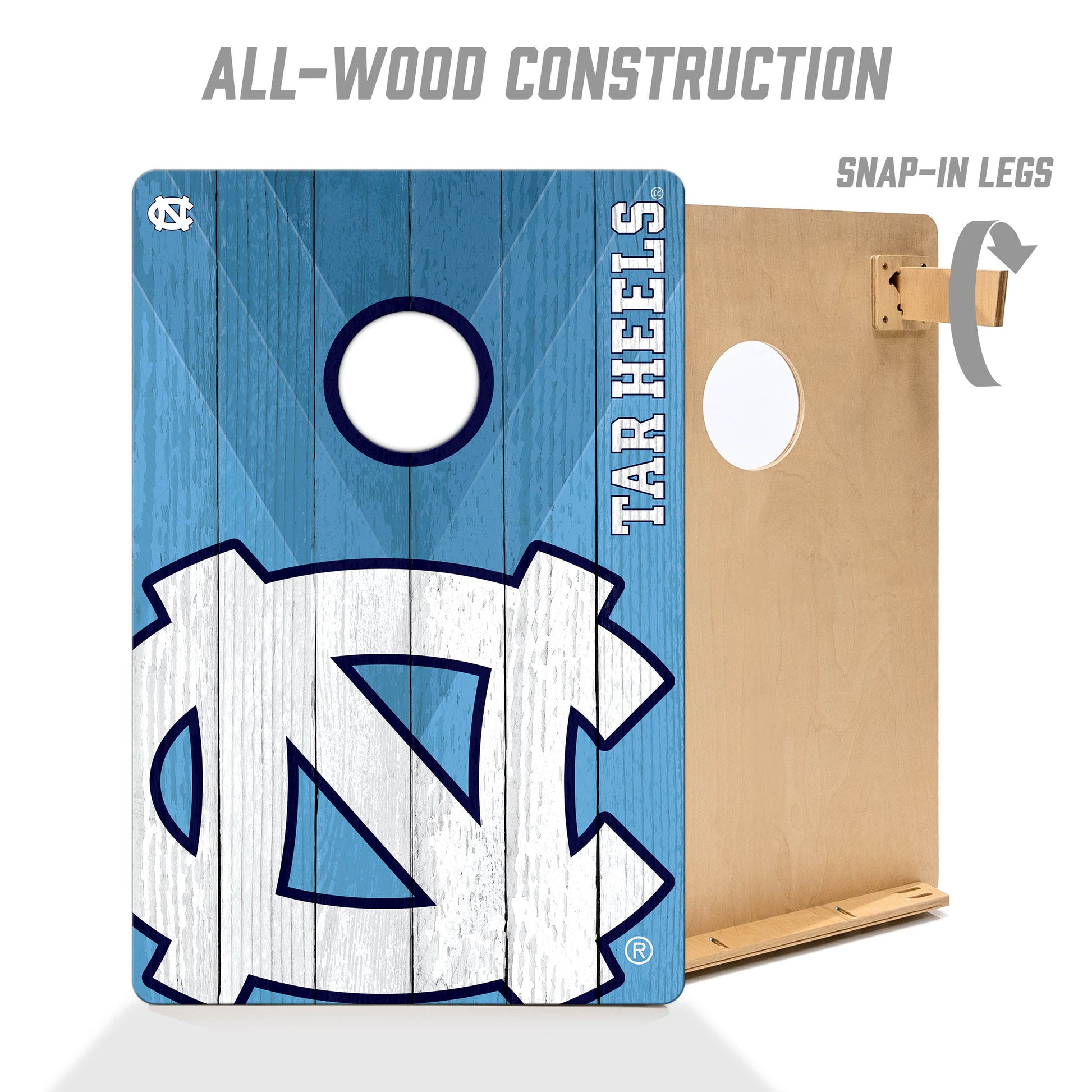 NCAA North Carolina Tar Heels 2' X 3' All-Wood Cornhole Set - Alt 2