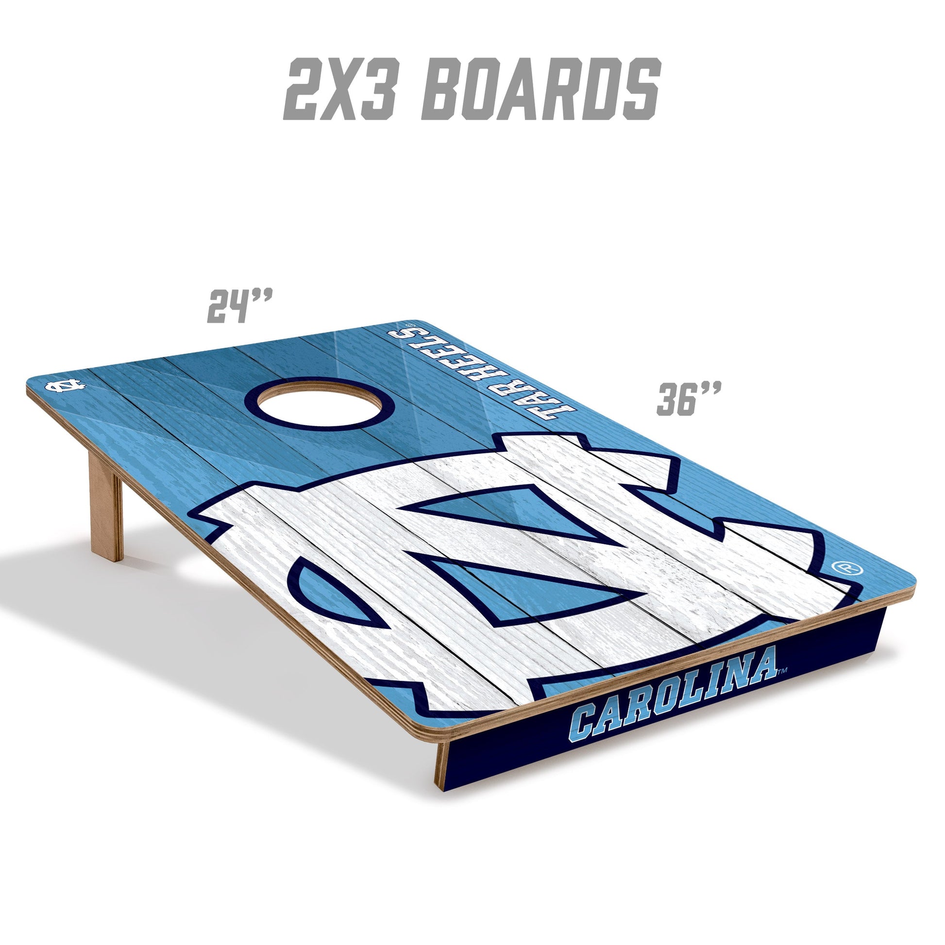 NCAA North Carolina Tar Heels 2' X 3' All-Wood Cornhole Set - Alt 4
