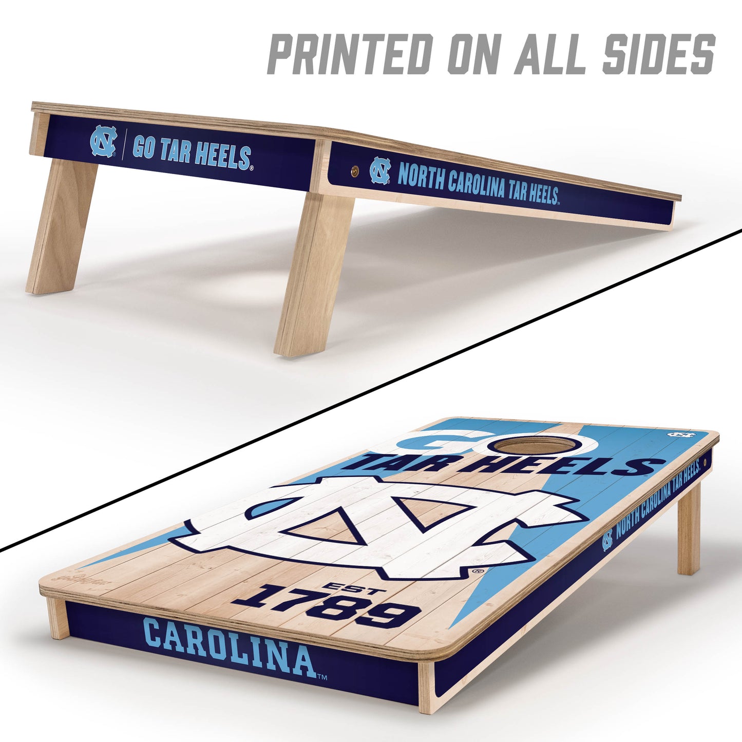 NCAA North Carolina Tar Heels 2' x 4' All-Wood Cornhole Set