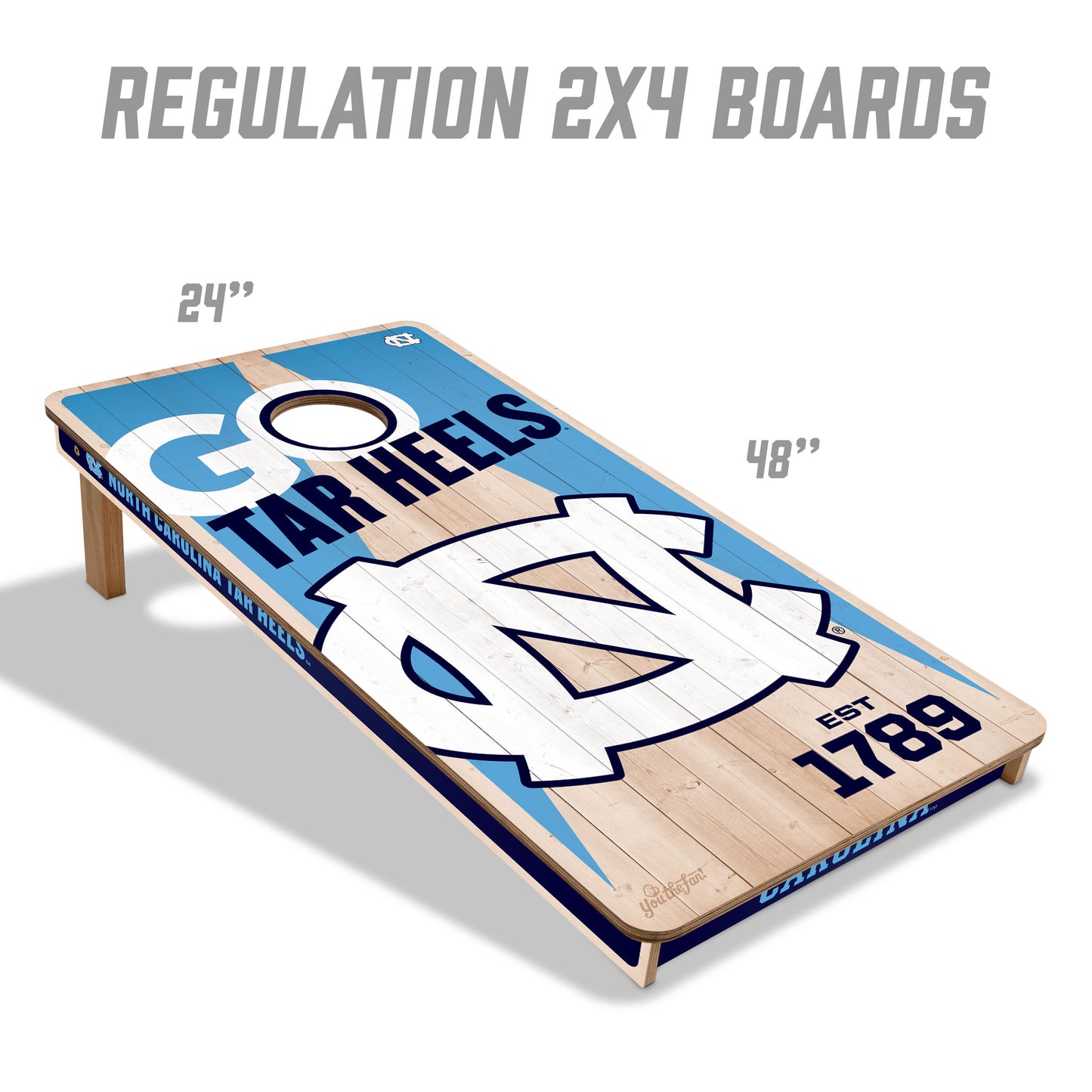 NCAA North Carolina Tar Heels 2' x 4' All-Wood Cornhole Set