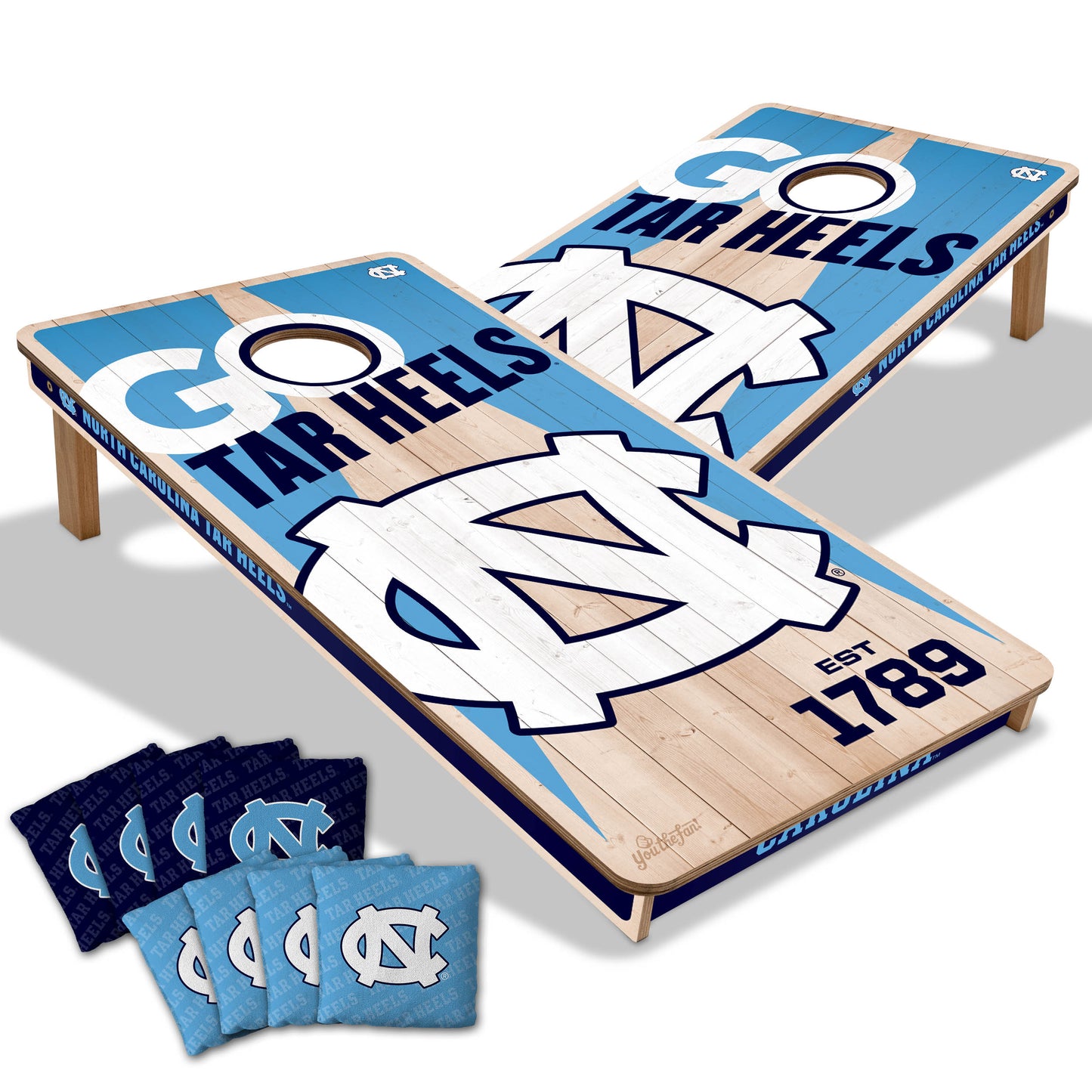 NCAA North Carolina Tar Heels 2' x 4' All-Wood Cornhole Set