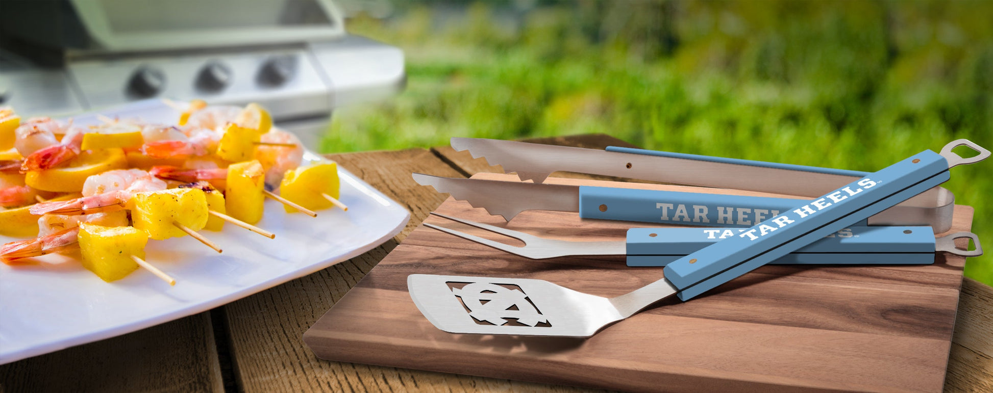 NCAA North Carolina Tar Heels Spirit Series 3-Piece BBQ Set - Alt View 1