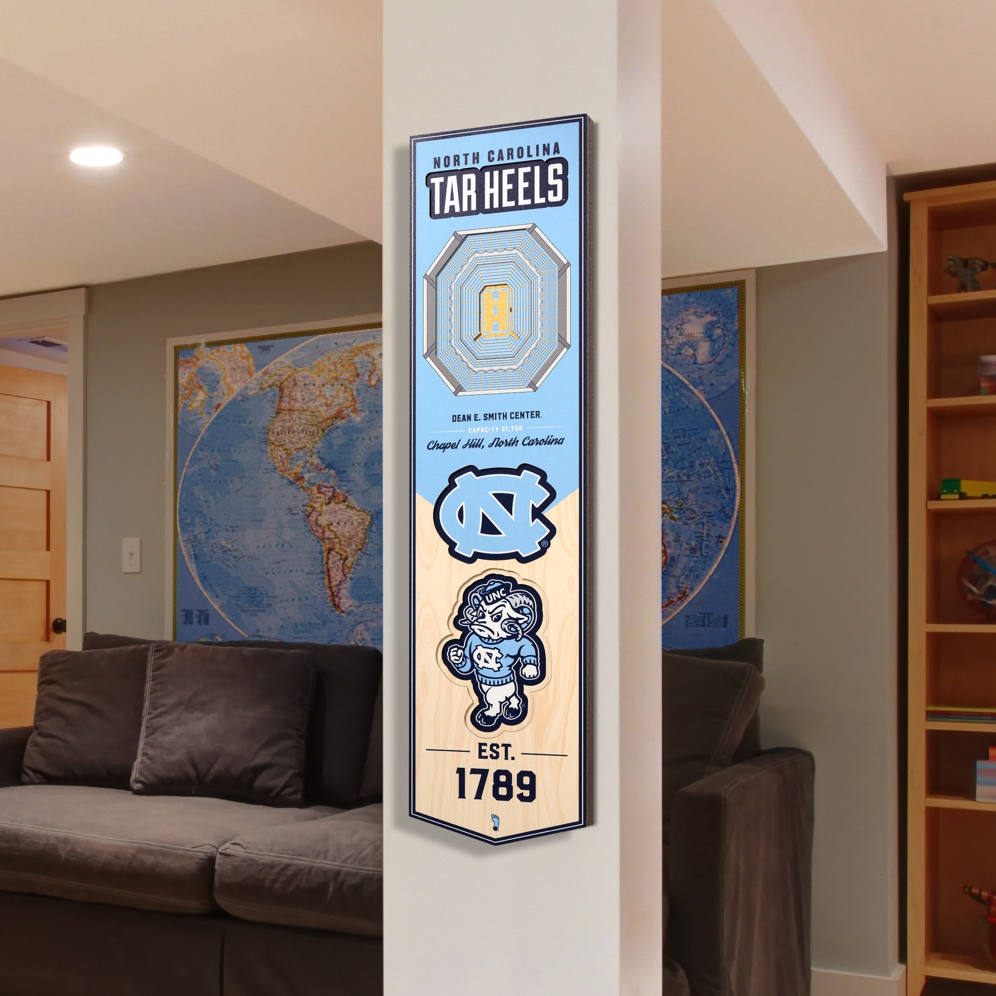 NCAA North Carolina Tar Heels 3D Stadium Banner 8' X 32'