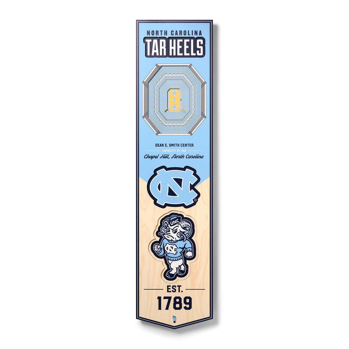 NCAA North Carolina Tar Heels 3D Stadium Banner 8' X 32'