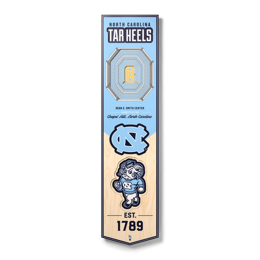 NCAA North Carolina Tar Heels 3D Stadium Banner 8' X 32'