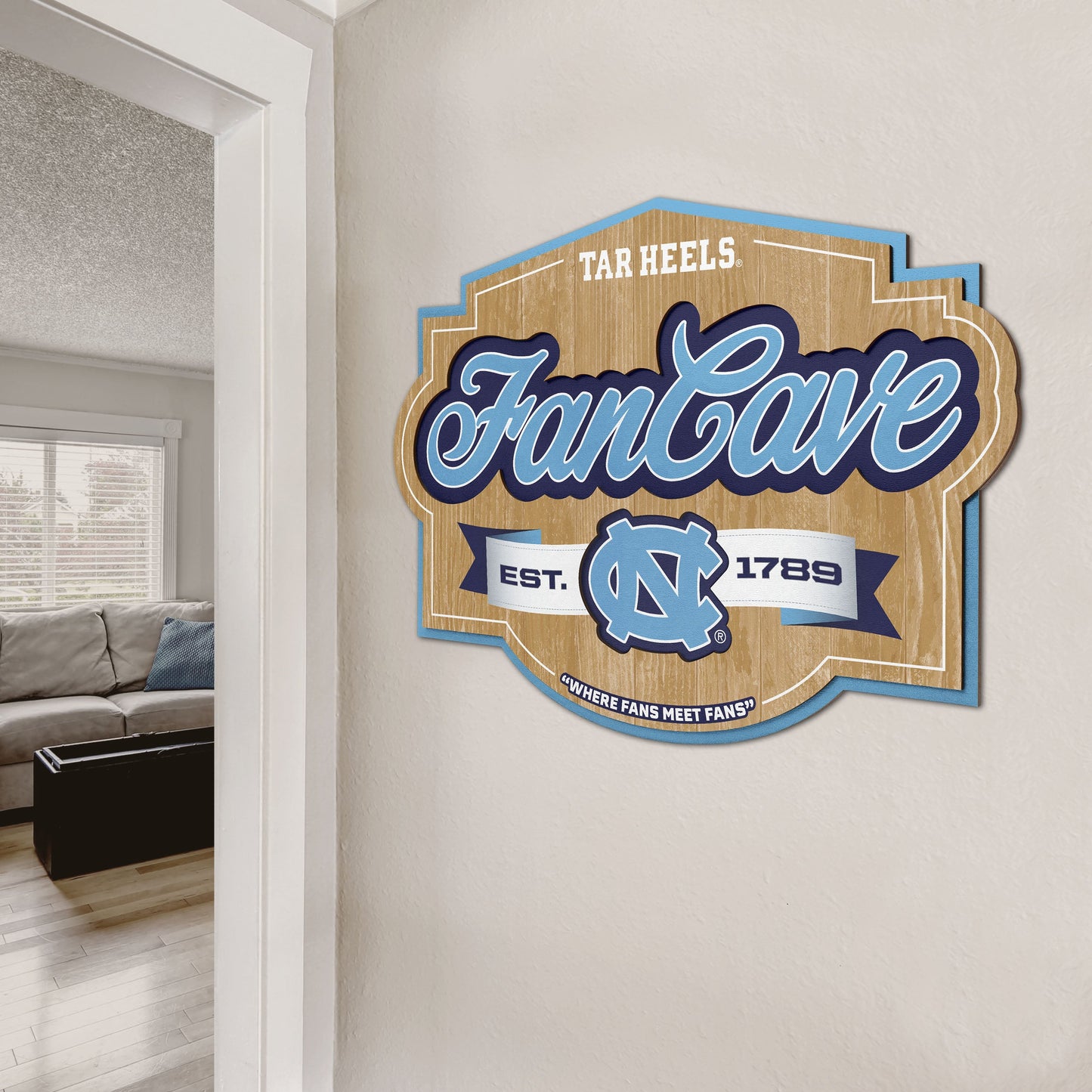 North Carolina Tar Heels Fan Cave Sign Alt 2