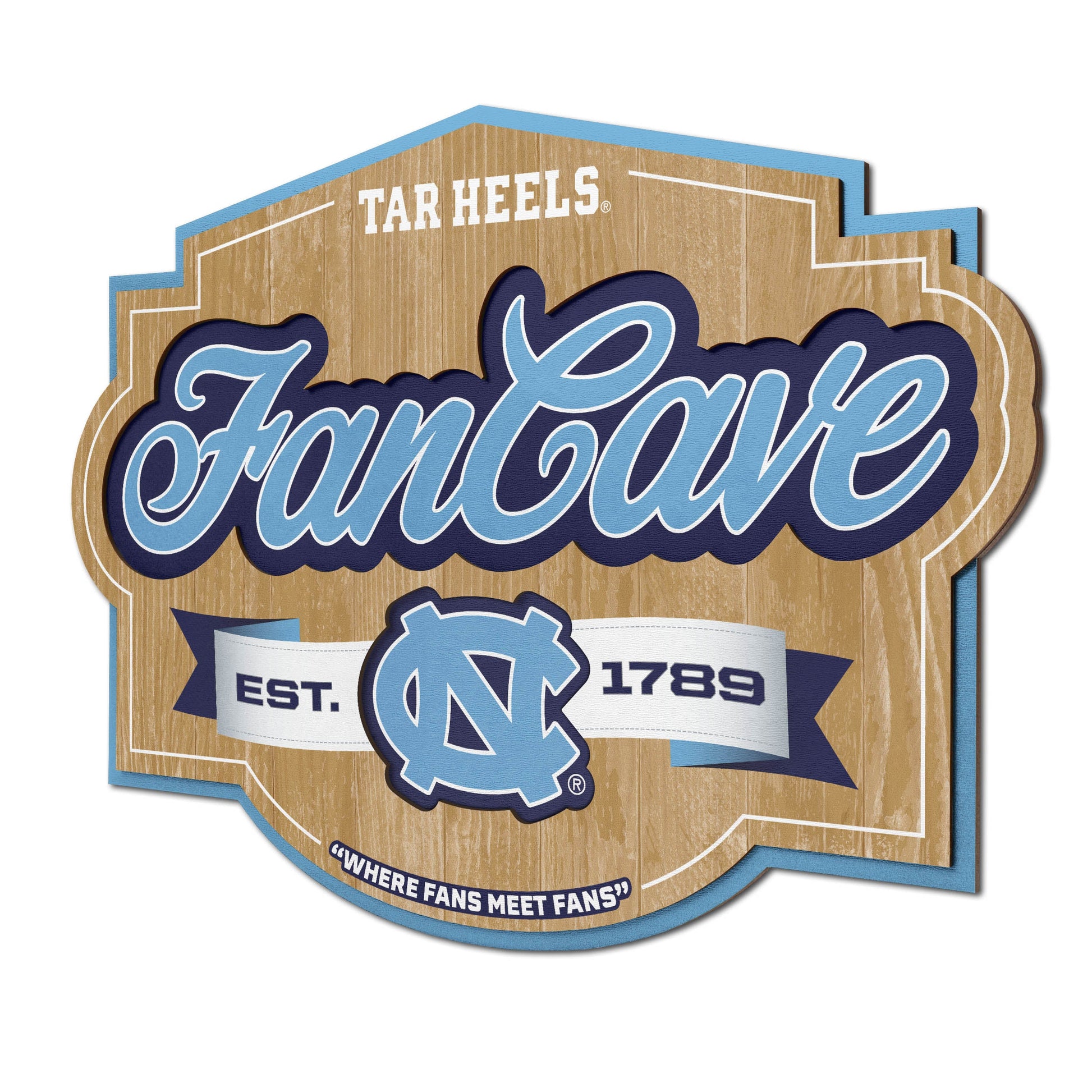 North Carolina Tar Heels Fan Cave Sign