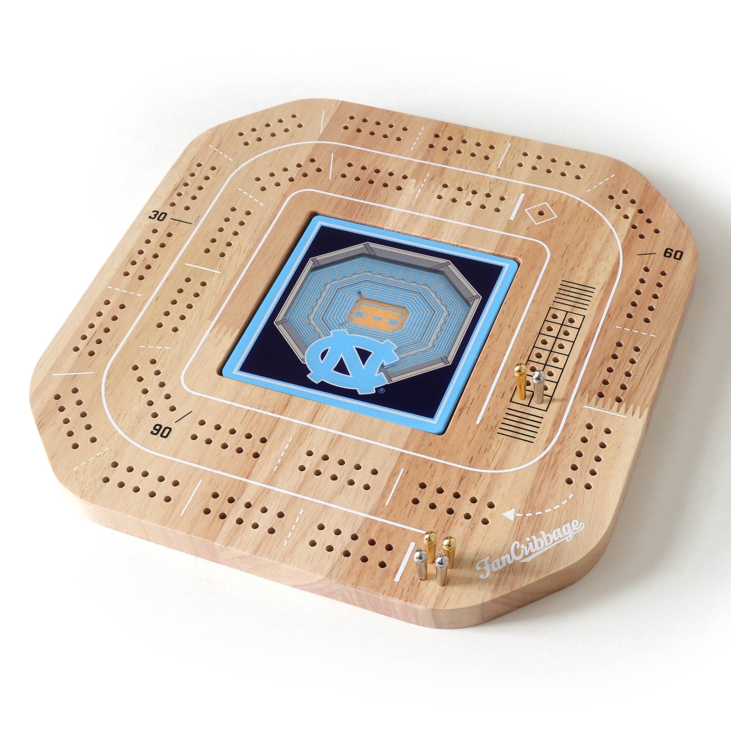 NCAA North Carolina Tar Heels StadiumView Cribbage