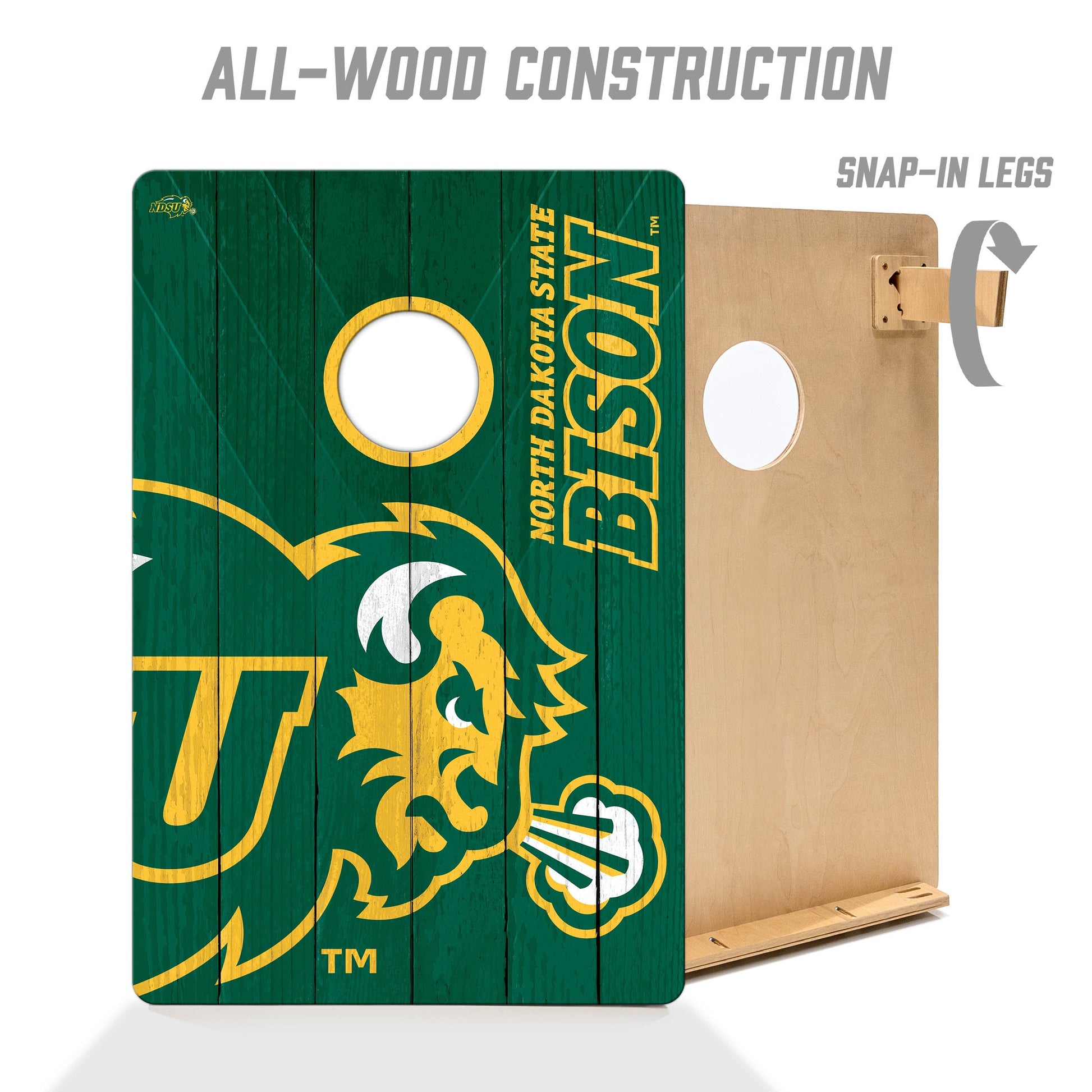 NCAA North Dakota State Bison 2' X 3' All-Wood Cornhole Set - Alt 2