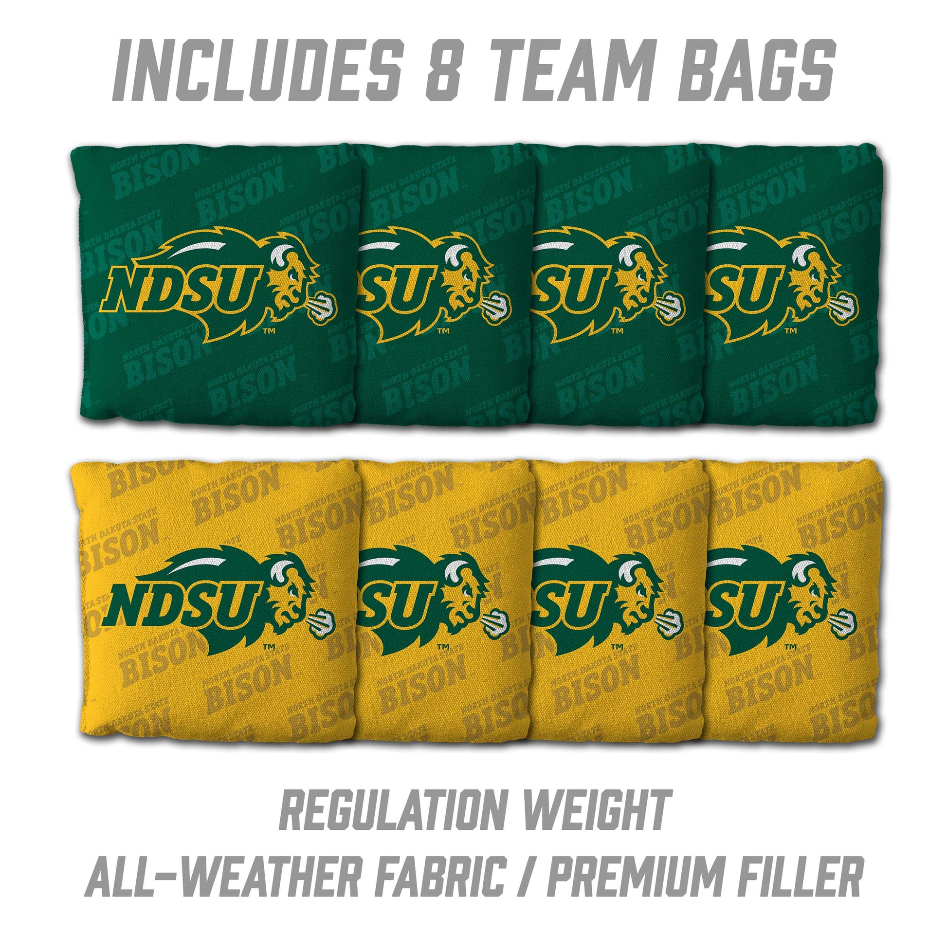 NCAA North Dakota State Bison 2' X 3' All-Wood Cornhole Set - Alt 3