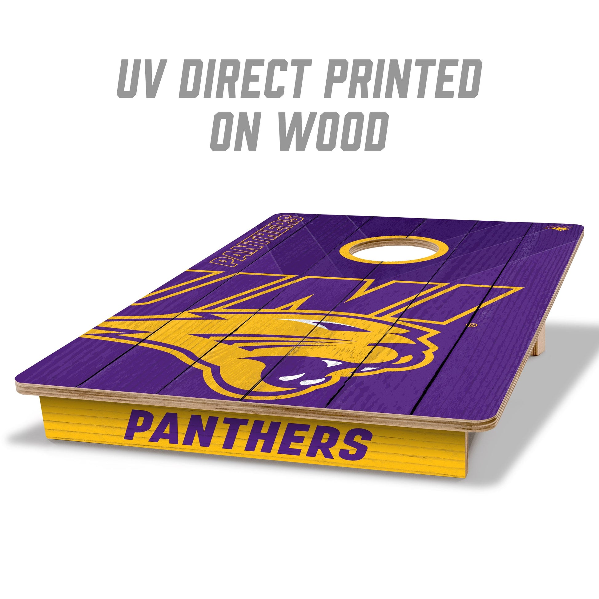 NCAA Northern Iowa Panthers 2' X 3' All-Wood Cornhole Set - Alt 1