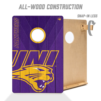 NCAA Northern Iowa Panthers 2' X 3' All-Wood Cornhole Set - Alt 2