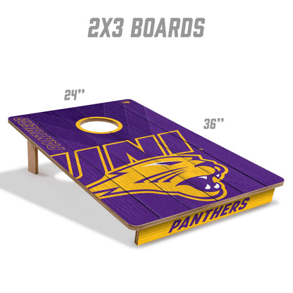 NCAA Northern Iowa Panthers 2' X 3' All-Wood Cornhole Set - Alt 4