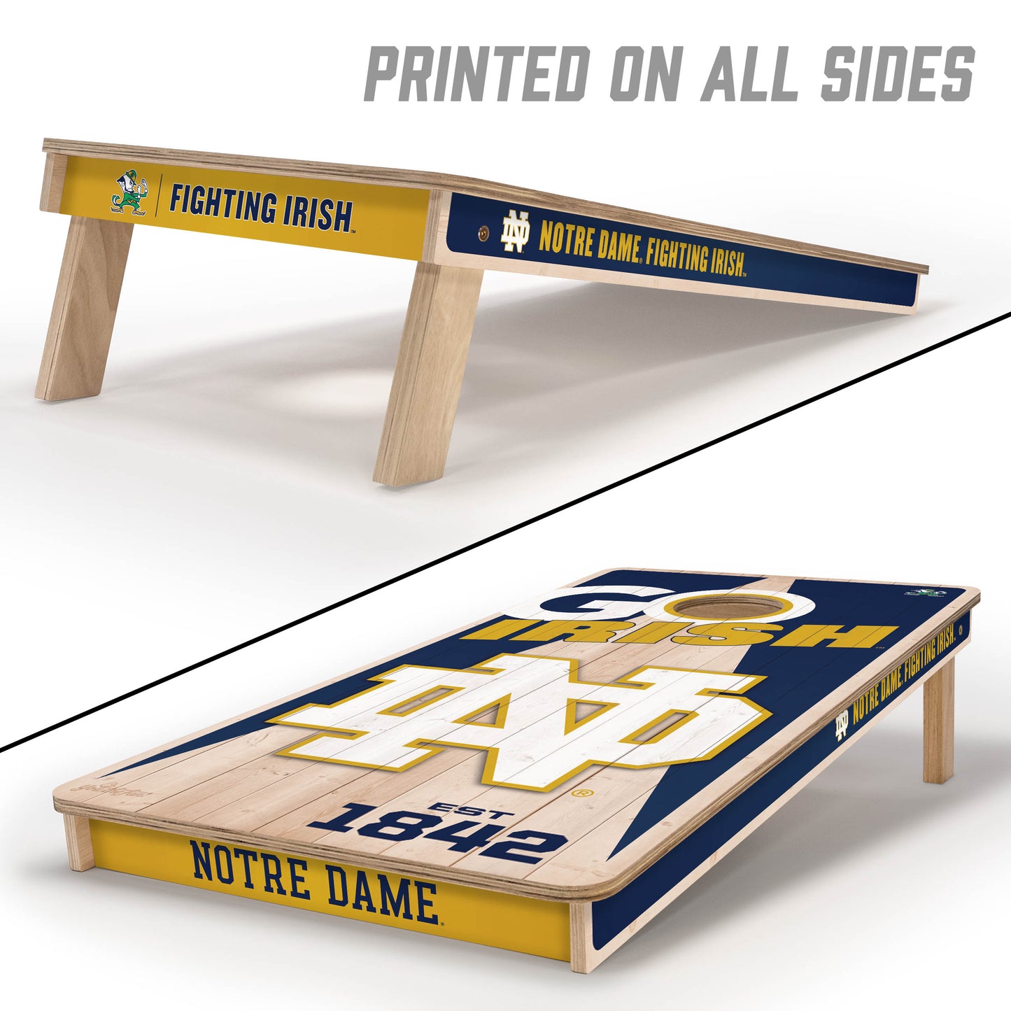 NCAA Notre Dame Fighting Irish 2' x 4' All-Wood Cornhole Set