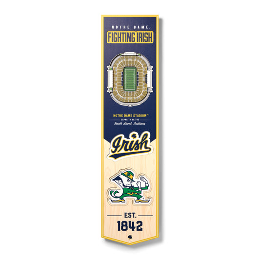 NCAA Notre Dame Fighting Irish 3D Stadium Banner 8' X 32'