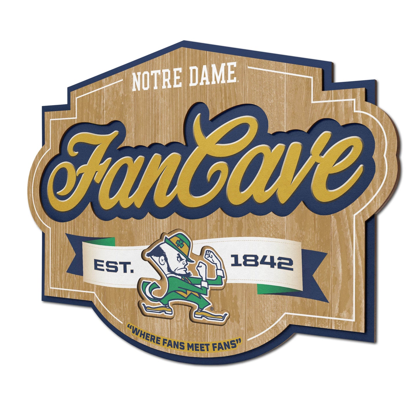 Notre Dame Fighting Irish Fan Cave Sign