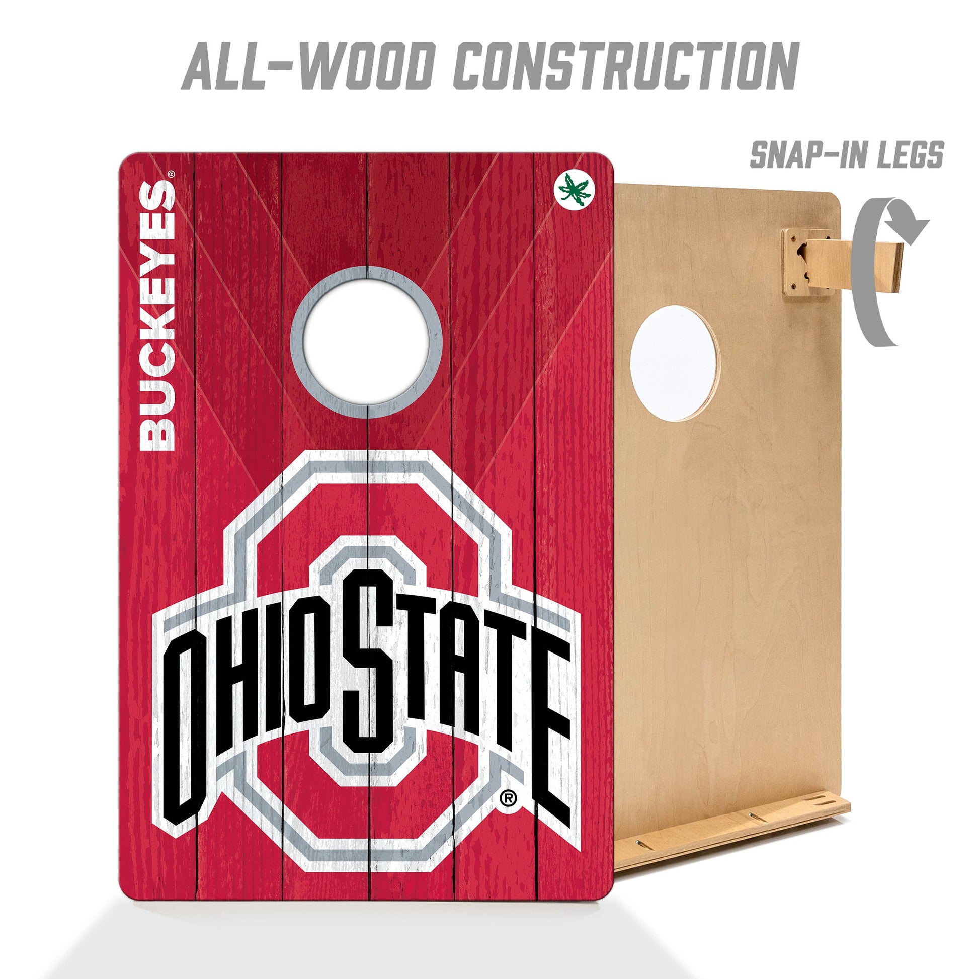 NCAA Ohio State Buckeyes 2' X 3' All-Wood Cornhole Set - Alt 2