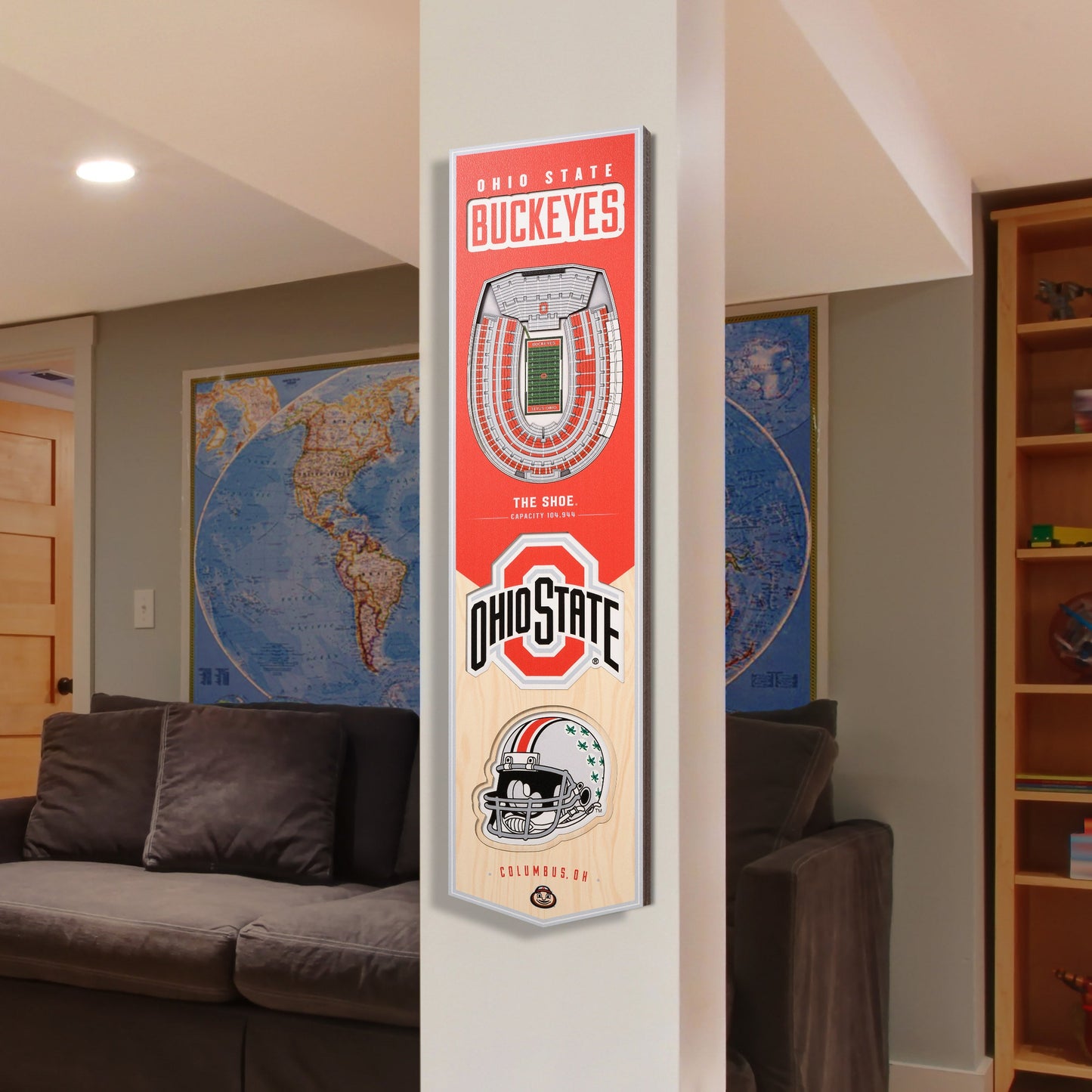 NCAA Ohio State Buckeyes 3D Stadium Banner 8' X 32'