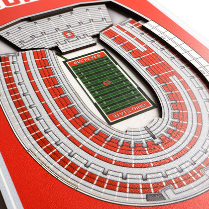 NCAA Ohio State Buckeyes 3D Stadium Banner 8' X 32'