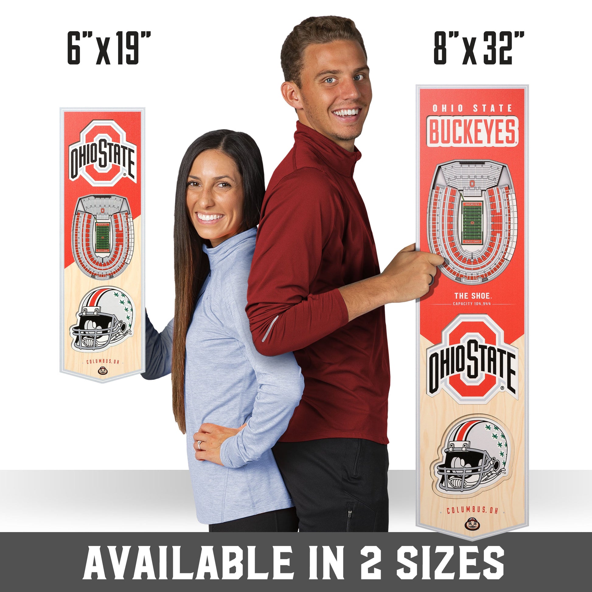 NCAA Ohio State Buckeyes 3D Stadium Banner 8' X 32'