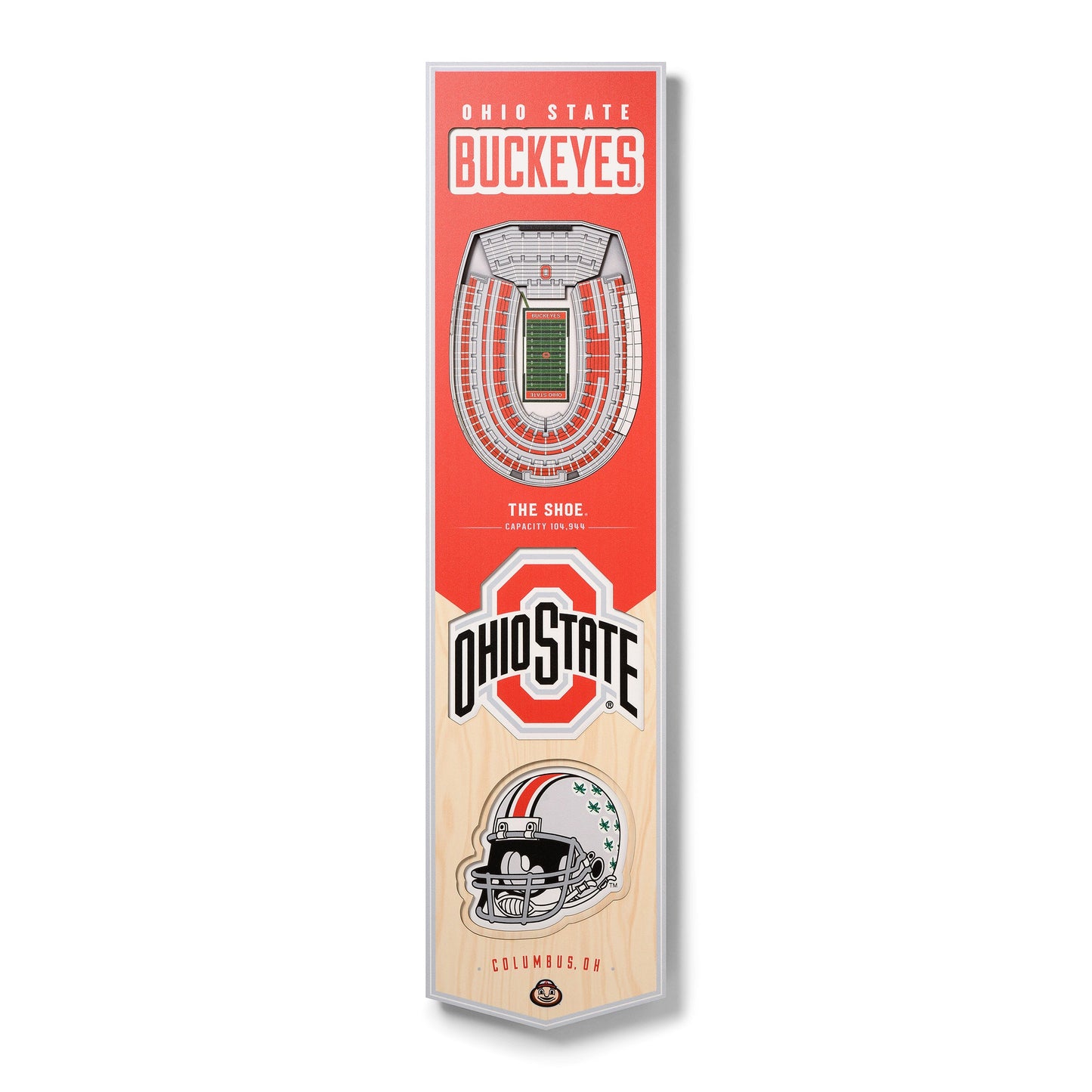 NCAA Ohio State Buckeyes 3D Stadium Banner 8' X 32'