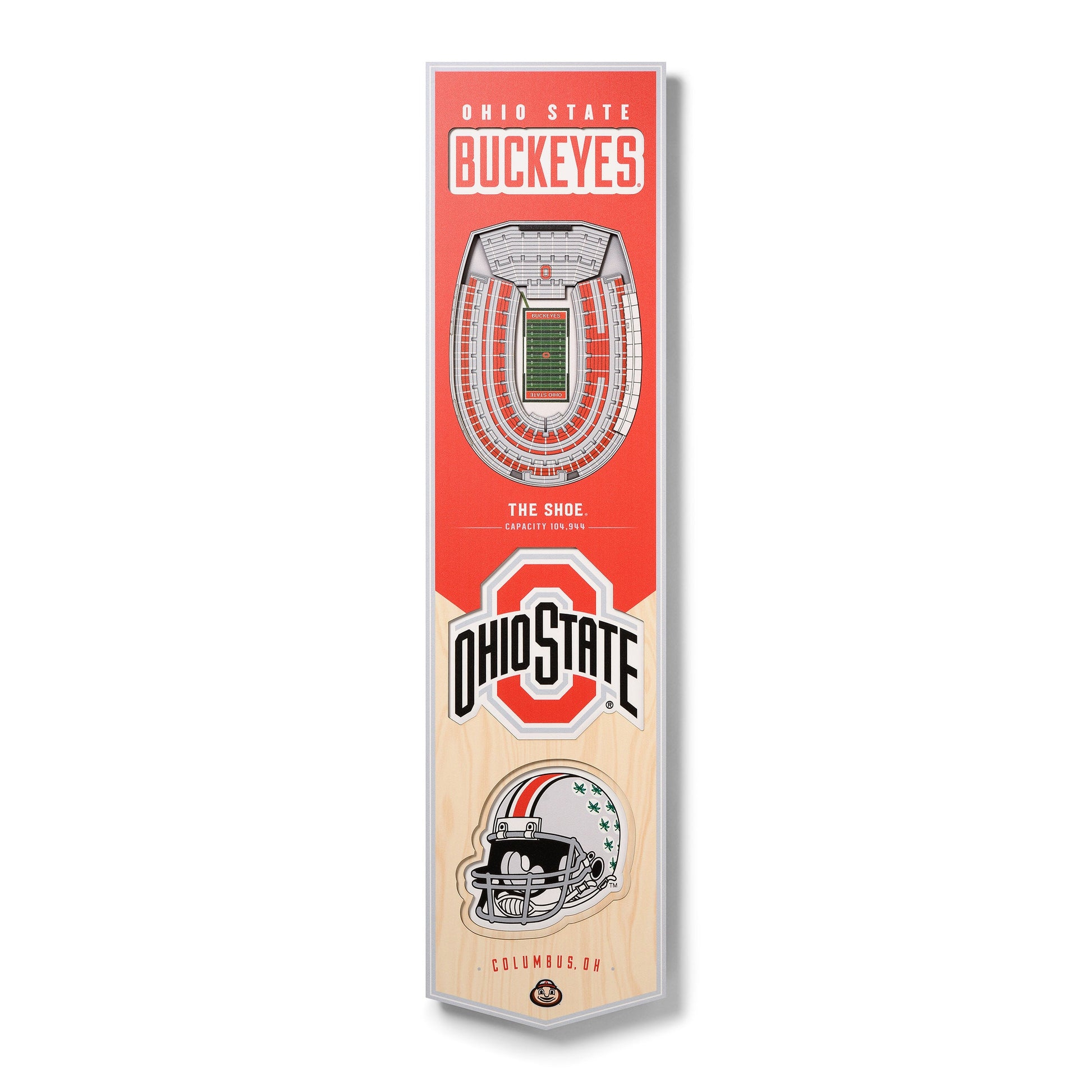 NCAA Ohio State Buckeyes 3D Stadium Banner 8' X 32'