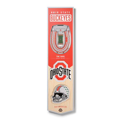 NCAA Ohio State Buckeyes 3D Stadium Banner 8' X 32'