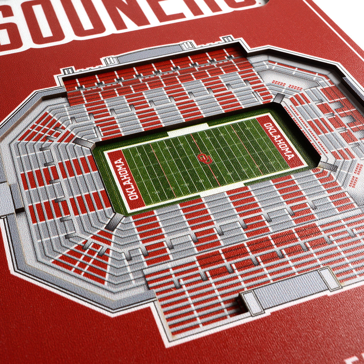 NCAA Oklahoma Sooners 3D Stadium Banner 8' X 32'