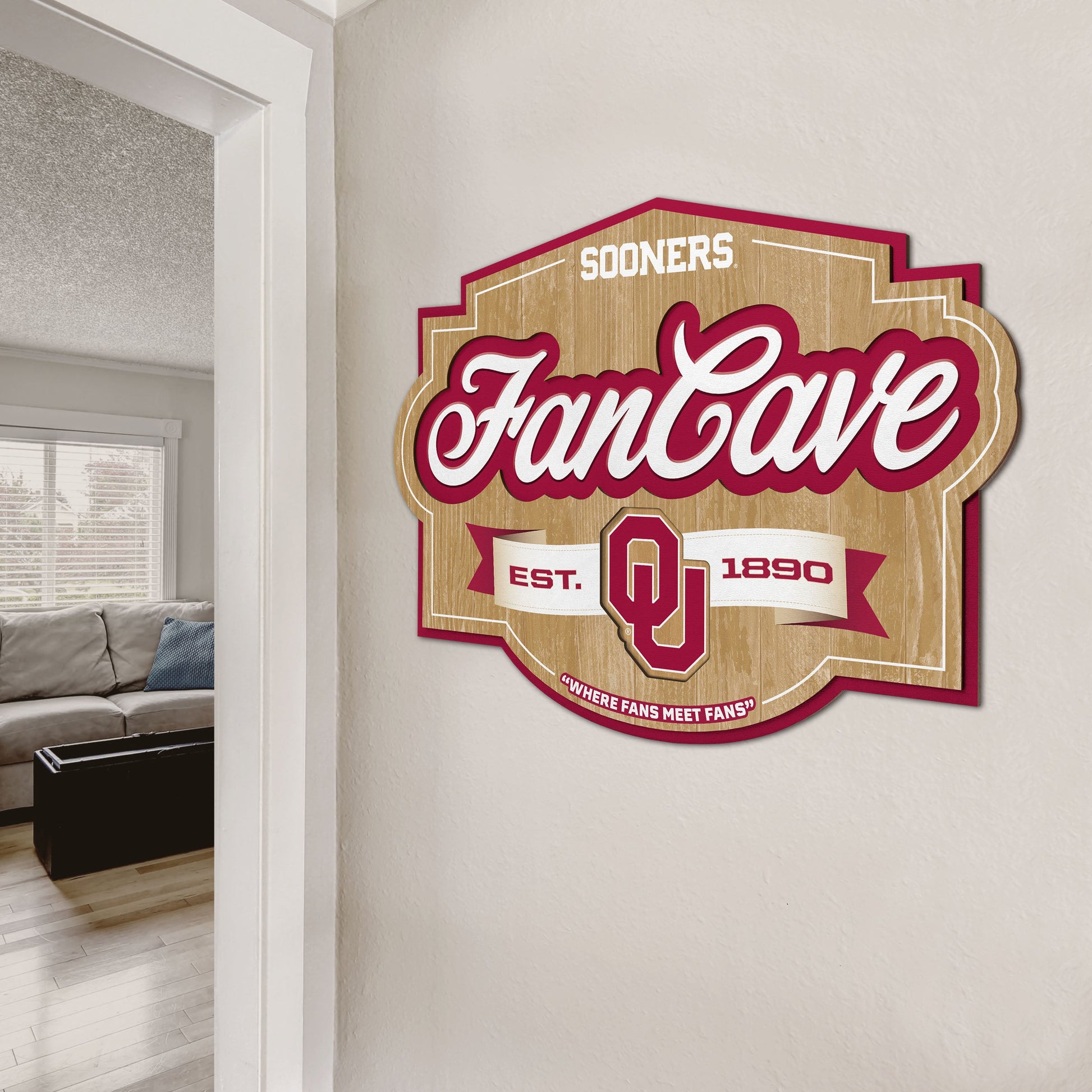 Oklahoma Sooners Fan Cave Sign Alt 2