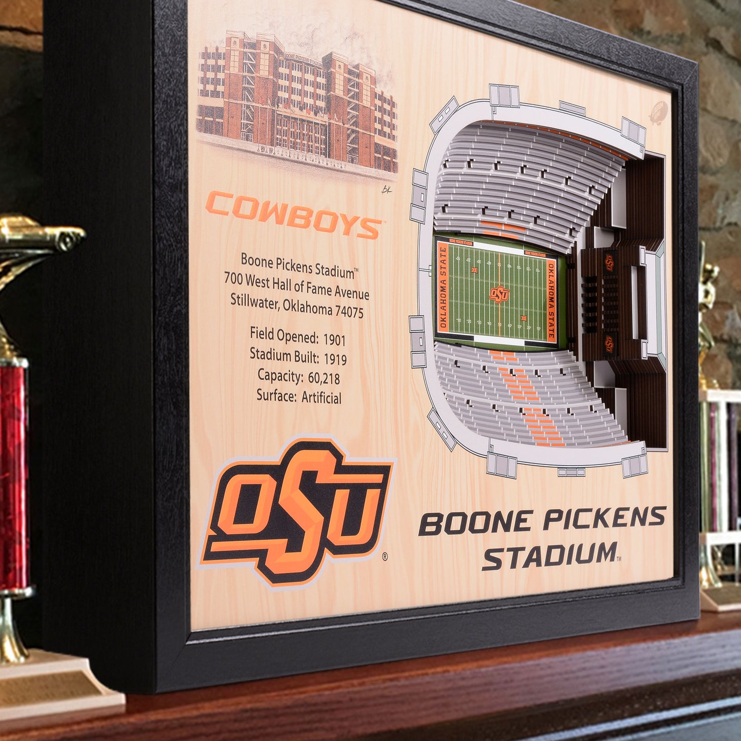 NCAA Oklahoma State Cowboys 25-Layer StadiumView Wallart
