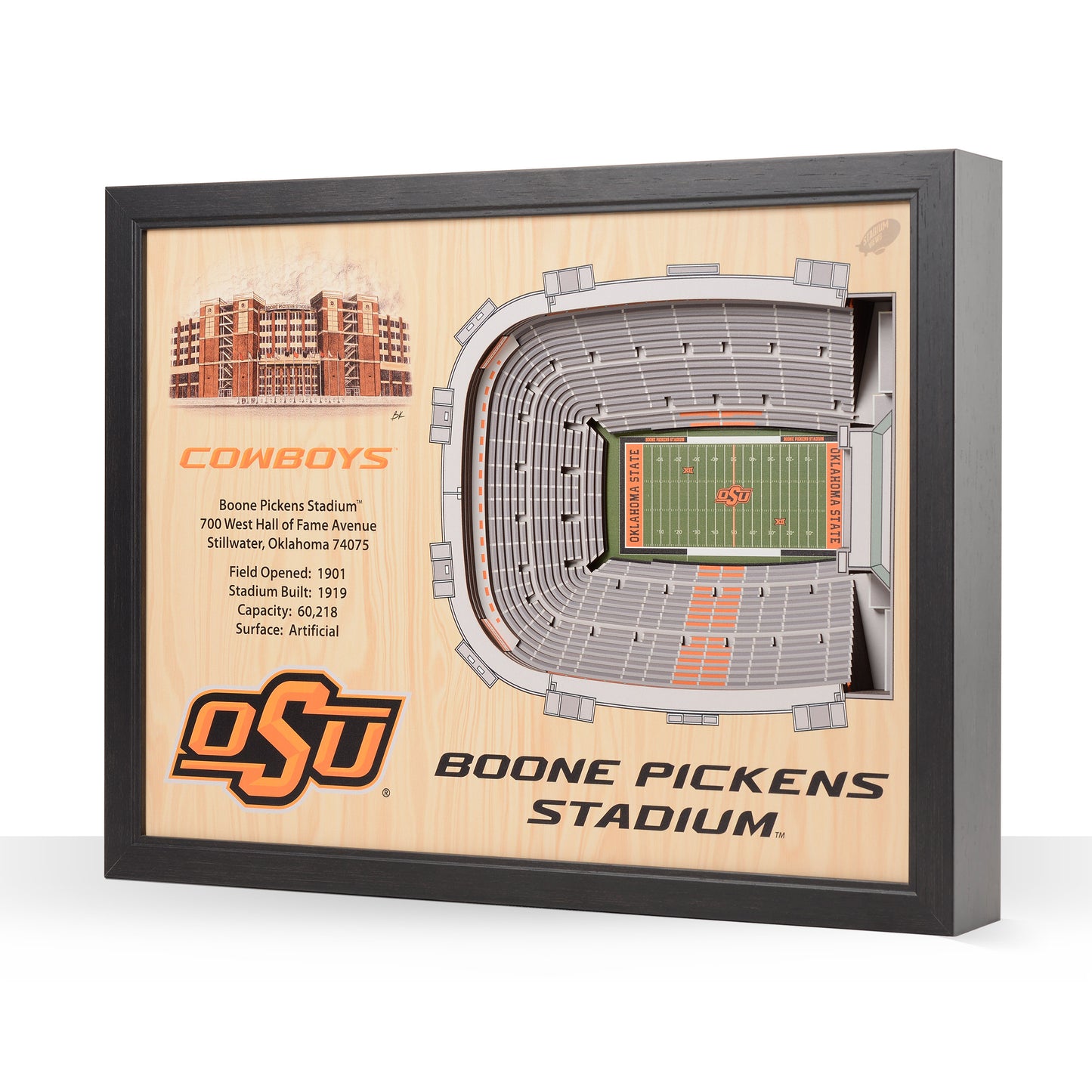 NCAA Oklahoma State Cowboys 25-Layer StadiumView Wallart