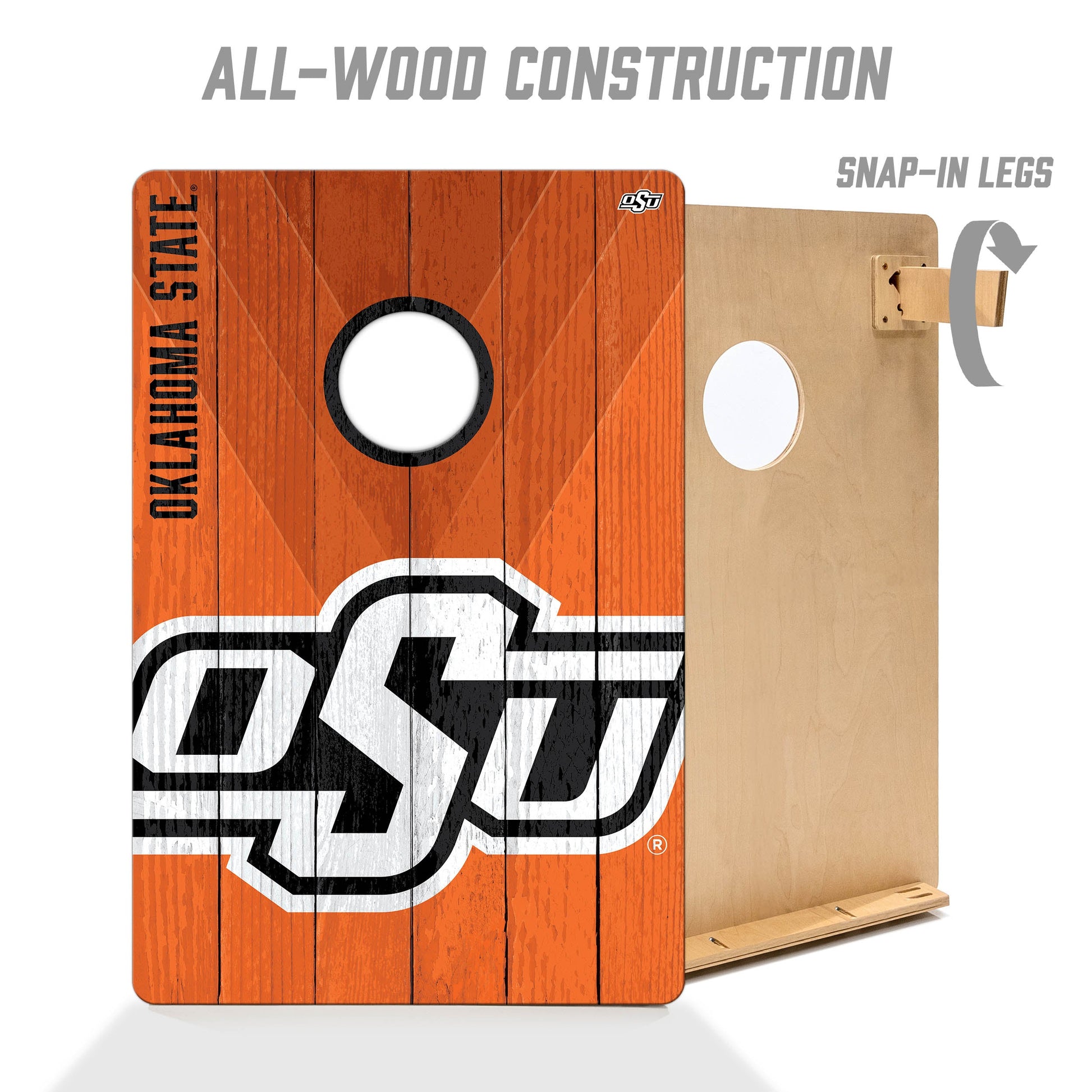 NCAA Oklahoma State Cowboys 2' X 3' All-Wood Cornhole Set - Alt 2