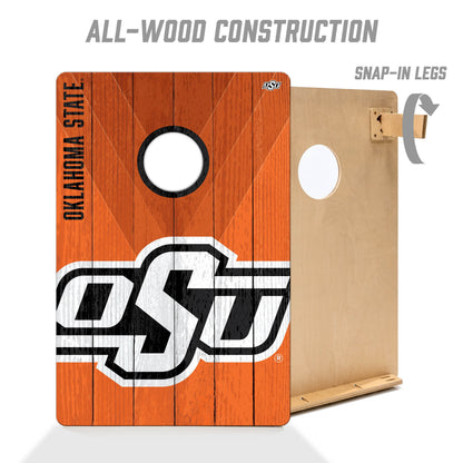 NCAA Oklahoma State Cowboys 2' X 3' All-Wood Cornhole Set - Alt 2