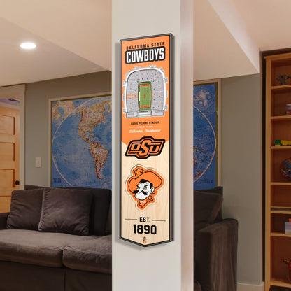 NCAA Oklahoma State Cowboys 3D Stadium Banner 8' X 32'