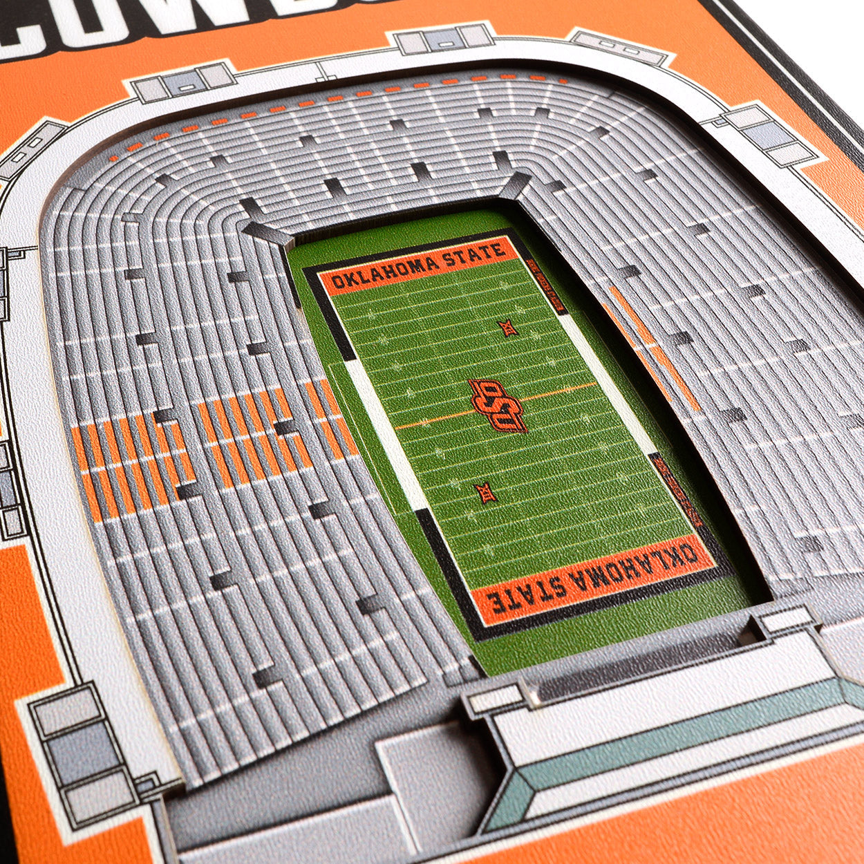 NCAA Oklahoma State Cowboys 3D Stadium Banner 8' X 32'