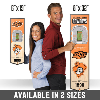 NCAA Oklahoma State Cowboys 3D Stadium Banner 8' X 32'