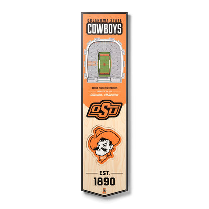 NCAA Oklahoma State Cowboys 3D Stadium Banner 8' X 32'