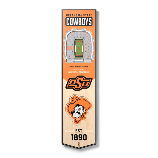 NCAA Oklahoma State Cowboys 3D Stadium Banner 8' X 32'