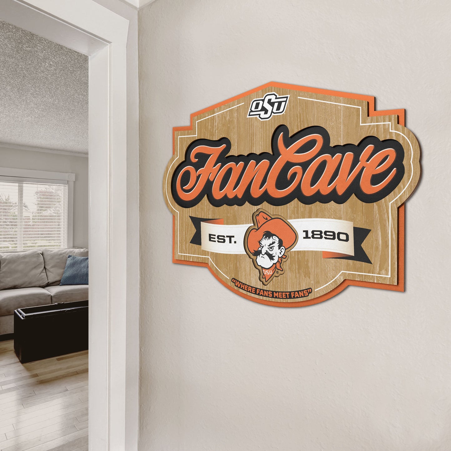 Oklahoma State Cowboys Fan Cave Sign Alt 2