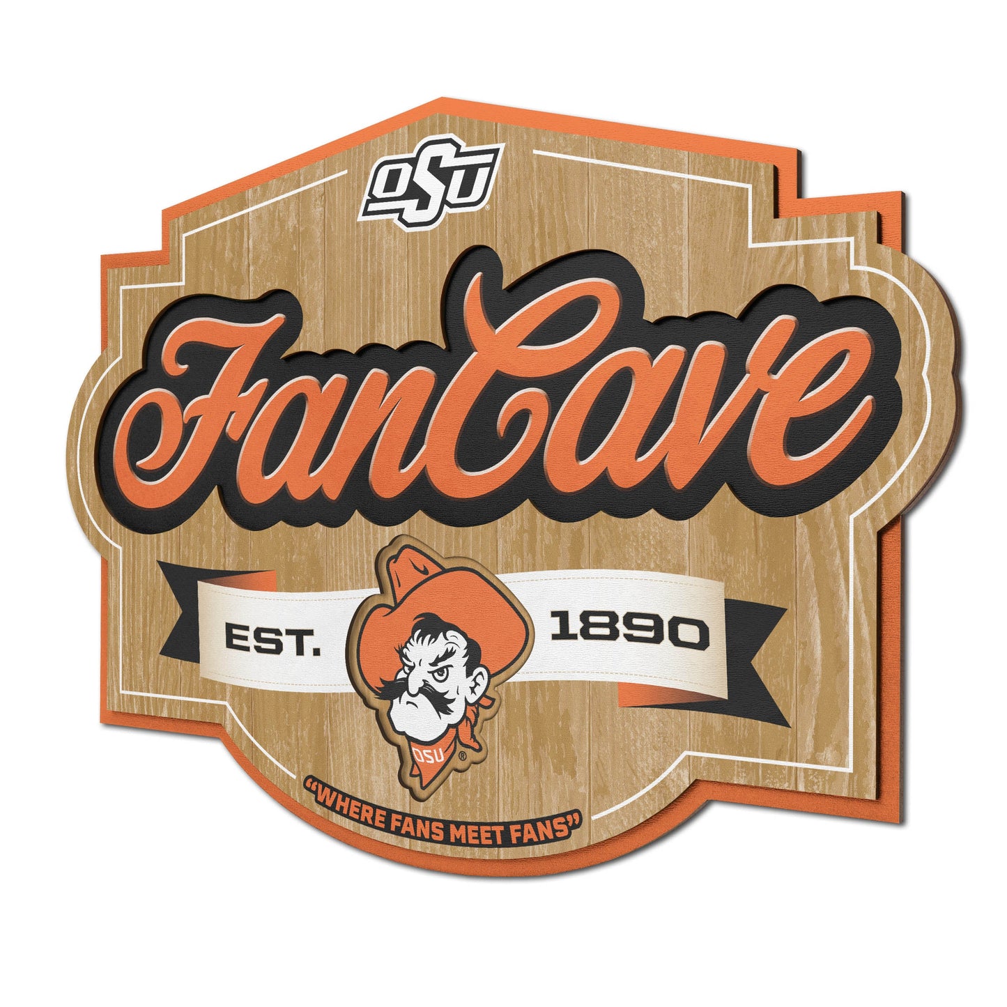Oklahoma State Cowboys Fan Cave Sign