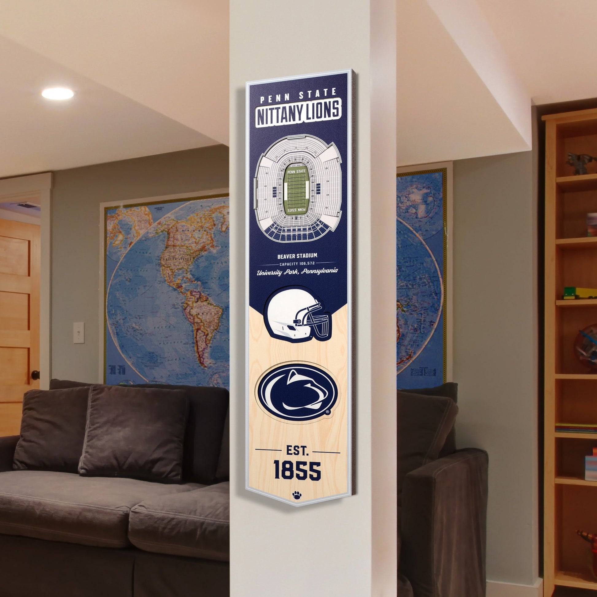 NCAA Penn State Nittany Lions 3D Stadium Banner 8' X 32'